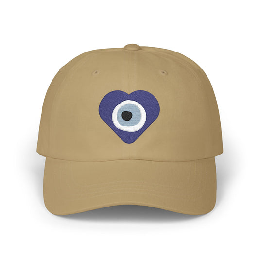 Evil Eye Heart Dad Cap — Protective Lucky Charm Baseball Hat